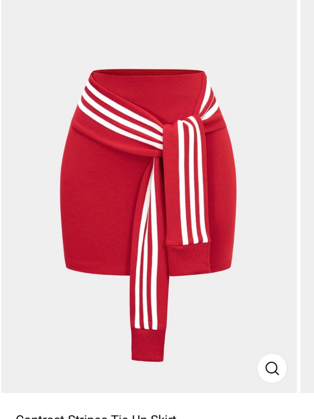 Women’s red skirt with White Stripe Detail